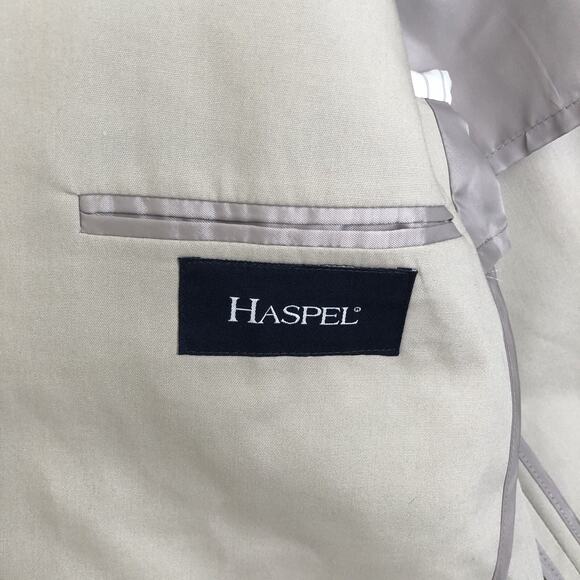 NWT HASPEL Astor Cotton Classic Pleated 2pc‎ Suit 38R Jacket 32x30 Pant Oyster - Picture 5 of 16